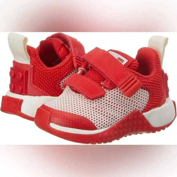 Adidas x LEGOS sneakers toddler boy red Velcro straps adjustable shoes sport pro - Picture 2 of 7